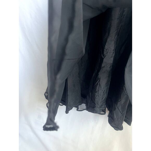 Black Cocktail Midi Dress Chiffon LBD Witchy Romantic Formal Datenight Flare M - Picture 7 of 9